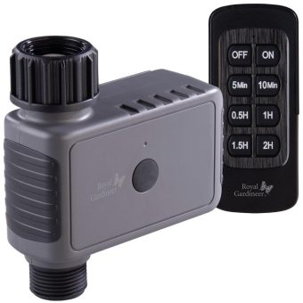 Royal Gardineer Bewässerungscomputer BWC-625.fb mit Ventil, Funk-Fernbedienung, IP55, Batterie