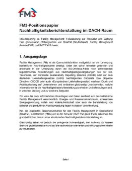 FM3 fordert praxisnahe und wirksame ESG-Berichterstattung im Facility Management