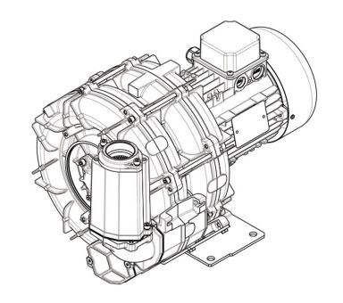 Seitenkanalverdichter – FPZ E04 TD mit 2,2 kW | 141 m³/h -275 mbar +400 mbar