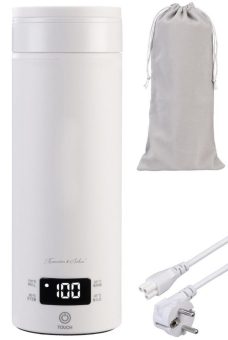 Rosenstein & Söhne Reise-Wasserkocher & Isolierkanne, 300 Watt, 500 ml, 4 Temperaturstufen