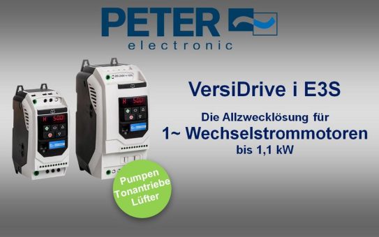 VersiDrive i E3S: PETER electronic präsentiert Frequenzumrichter für Wechselstrommotoren