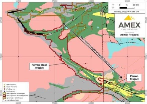 Amex startet im Projekt Perron West in Ontario mit einem 15.000 Bohrmeter umfassenden Bohrprogramm und beauftragt eine IR-Firma