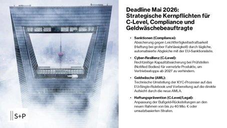 Haftungsfokus Mai 2026: Sanktionsstrafrecht, Cyber Resilience Act und AML-Compliance. Sind Sie vorbereitet?