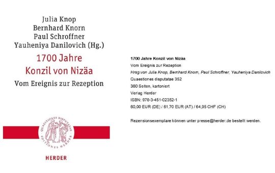 Tagungsdokumentation zum 1700-jährigen Jubiläums des Konzils von Nizäa erschienen