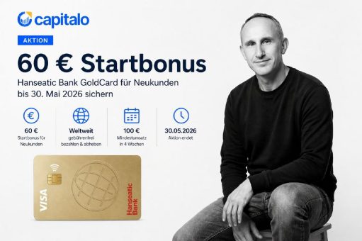 Hanseatic Bank GoldCard: 60 Euro Startbonus für Neukunden bis 30. Mai 2026 sichern