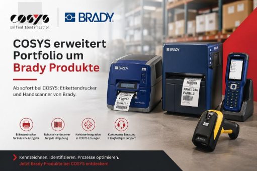 COSYS erweitert Portfolio um Brady Produkte für Kennzeichnung und Datenerfassung
