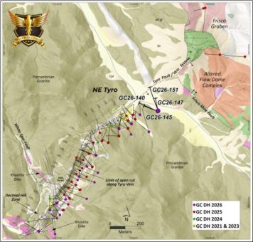 West Point Gold durchteuft 18,3 m mit 6,05 g/t Au und 35,1 m mit 2,23 g/t Au, wodurch die hochgradige Zone Northeast Tyro auf eine Streichenlänge von über 400 m und Tiefe von eine 300 m erweitert wird
