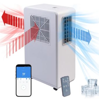 Sichler Haushaltsgeräte Mobile Klimaanlage ACS-5.app ohne Abluftschlauch, 1.800 BTU/h, 500 Watt, WLAN, App