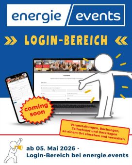 Neues Zeitalter bei energie.events – Login-Bereich freigeschaltet