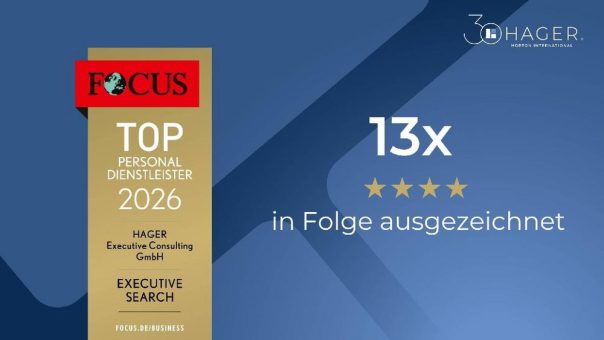 HAGER zum 13. Mal in Folge als „TOP Personaldienstleister“ ausgezeichnet – Verlässlichkeit, Technologie und Beratungsexzellenz