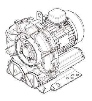 Seitenkanalverdichter FPZ – e5MSMOR 3 kW für Klärbecken