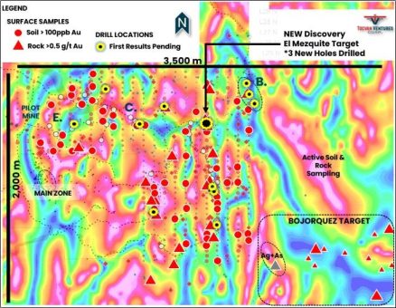 Tocvan meldet neue Gold-Silber-Ergebnisse der Oberflächenexploration und grenzt damit ein neues Zielgebiet 3 Kilometer östlich der Main Zone auf dem Gold-Silber-Projekt Gran Pilar ab