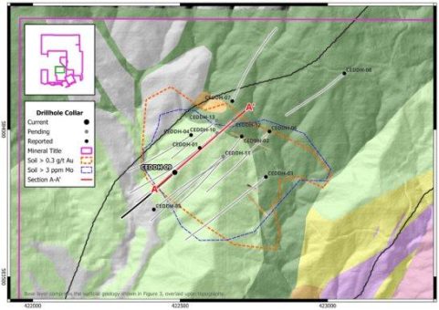 Tiger Gold bohrt 120-m-Step-out-Bohrloch bei Ceibal und durchteuft 226 m mit 0,6 g/t Au, einschließlich 10 m mit 3 g/t Au