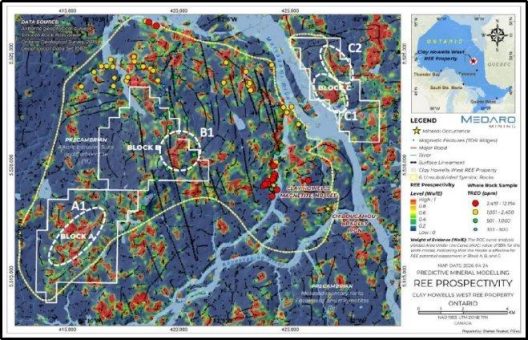 Medaro Mining meldet Abschluss der Desktop-Studie für das REE-Projekt Clay-Howells West in Ontario