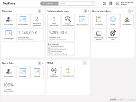 Interaktiv, intuitiv und alles Wichtige im Blick: die neue Web-Oberfläche von perbit