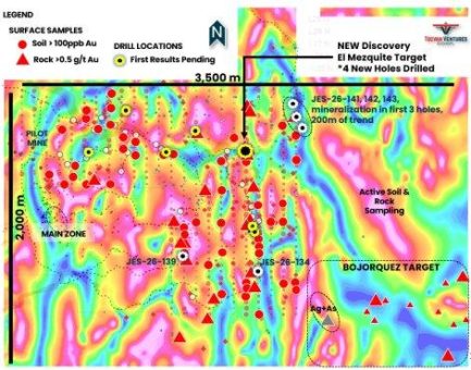 Tocvan durchteuft bei Explorationsbohrungen auf dem Projekt Gran Pilar drei neue Gold-Silber-Zonen und informiert über den Fortschritt bei der Entwicklung der Pilotmine