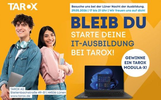 TAROX AG lädt zur Lüner Nacht der Ausbildung 2026 ein
