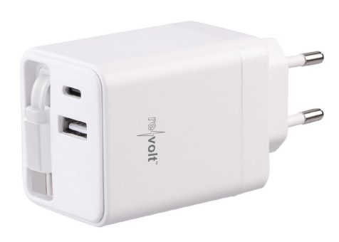 revolt USB-GaN-Netzteil mit 2x USB-C und 1x USB-A, Power Delivery bis 45 Watt