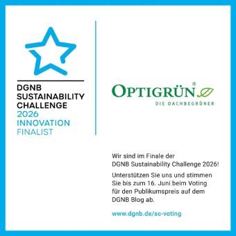 Optigrün ist Finalist bei der DGNB Sustainability Challenge 2026.