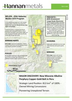 Hannan vergrößert die Breite der Goldmineralisierung bei Previsto in Peru um das Sechsfache, alle 148 Kanalproben mineralisiert
