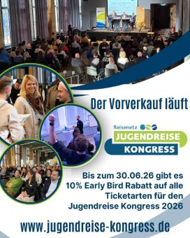 Vorverkauf für den Jugendreise Kongress 2026 gestartet – 10 Prozent Frühbucherrabatt bis Ende Juni