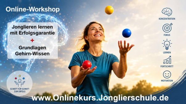 Jonglieren lernen mit Erfolgsgarantie: Neuer Onlinekurs verbindet Bewegung, Gehirntraining und persönliche Entwicklung