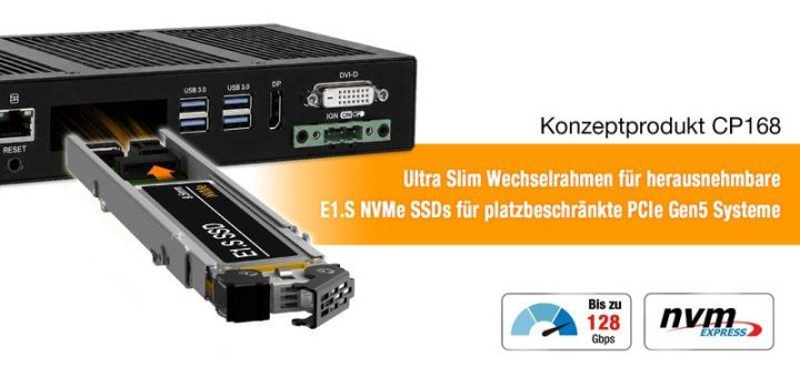 Ultraflacher, herausnehmbarer E1.S PCIe Gen5 Speicher für Systeme mit begrenztem Platzangebot