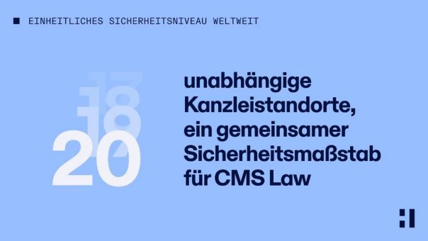 20 unabhängige Kanzleistandorte, ein gemeinsamer Sicherheitsmaßstab für CMS Law