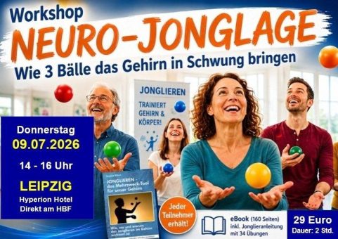 Workshop NEURO-JONGLAGE mit Deutschlands erfolgreichstem Jongliertrainer am 09.07. in Leipzig