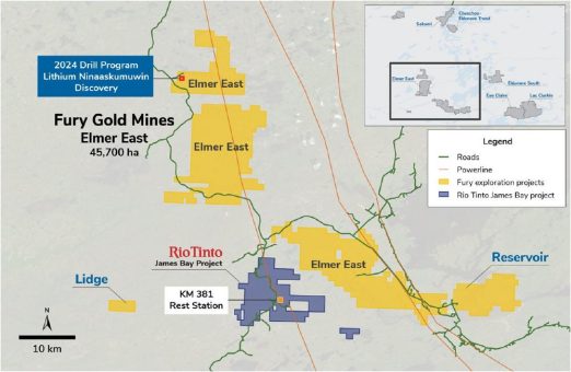 Fury gibt Ergebnisse metallurgischer Tests für das Lithium-Vorkommen Ninaaskumuwin bekannt – mit einem potenziellen, direkt versandfähigen Erzkonzentrat von 6,0 % Li₂O₅ und einer Ausbeute von 77 %