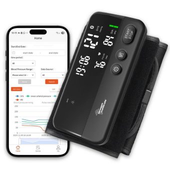 newgen medicals Oberarm-Blutdruckmessgerät OB-325, Bluetooth, App, bis 42 cm Oberarmumfang