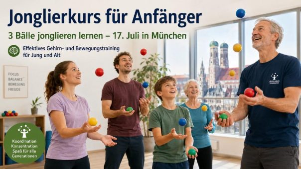 Jonglierkurs: 3 Bälle jonglieren lernen für Anfänger am 17. Juli in München