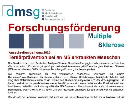 Tertiärprävention bei an MS erkrankten Menschen