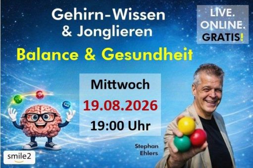 Online. Live. GRATIS: Workshopreihe verbindet Jonglieren mit moderner Gehirnforschung