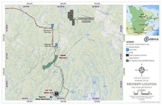 Eureka Metals erweitert sein Titan-Portfolio in der Region HSP in Québec mit einer Option zum Erwerb des Projekts KM98