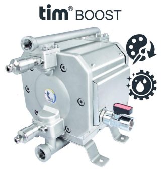 Effizienter Farbenwechsel: tim®BOOST-Pumpe von Timmer spart bis zu 60 Prozent Farbe