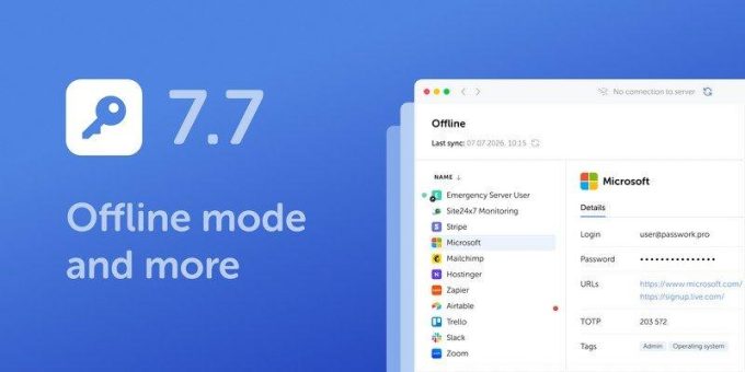 Passwork 7.7 führt sicheren Offline-Modus für Desktop- und Mobile-Apps ein
