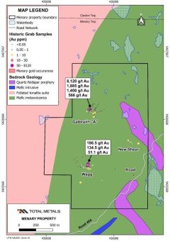 Total Metals ermittelt 31,7 g/t Au in einer Stichprobe und bestätigt vorrangige Bohrziele auf seinem hochgradigen Goldprojekt Menary in Ontario