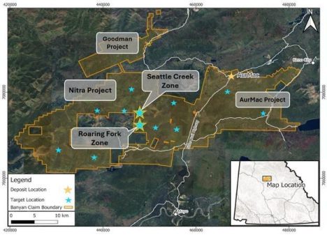 Banyan Gold bestätigt neue Gold-Silber-Entdeckung bei Seattle Creek mit 5,70 g/t Au und 544 g/t Ag über 0,5 m, Nitra-Projekt, Yukon