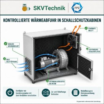 Schallschutzkabinen führen Betriebswärme von Seitenkanalverdichtern kontrolliert ab