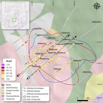 Tiger Gold bohrt bei Ceibal 165,7 m mit 0,9 g/t Au in der Tiefe, einschließlich 36 m mit 2,9 g/t Au