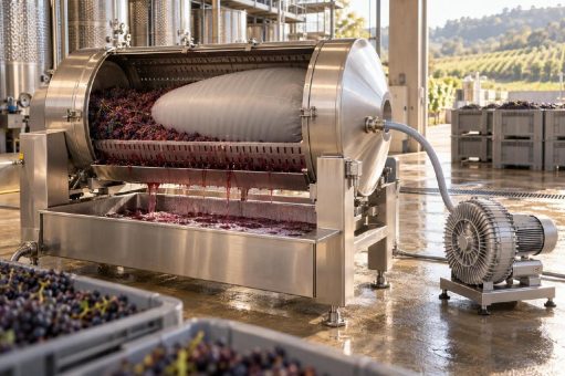 Seitenkanalverdichter versorgen pneumatische Weinpressen mit Prozessluft