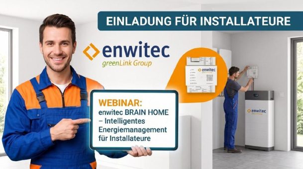 Webinar zeigt Installateuren, wie enwitec BRAIN HOME PV, Speicher, Wallbox und Wärmepumpe vernetzt