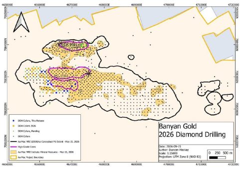 Banyan Gold durchschneidet 1,05 g/t Gold auf 52,8 Metern sowie Gold im Bonanza-Grad im Powerline-Vorkommen, AurMac, Yukon, Kanada