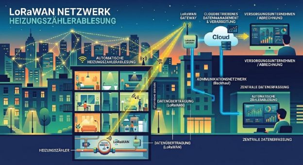 LoRaWAN-Funktechnik wird auf städtischen Gebäuden installiert
