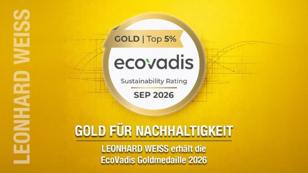EcoVadis-Rating 2026: LEONHARD WEISS erhält erstmals Gold für verantwortungsvolles und nachhaltiges Handeln
