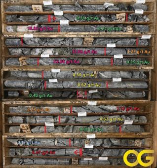 Osisko Gold stößt bei den unterirdischen Infill-Bohrungen in der Lowhee-Zone im Cariboo-Goldprojekt auf 7,28 g/t Au auf einer Mächtigkeit von 16,15 m (105 m vertikale Tiefe), darunter 173,66 g/t Au auf einer Mächtigkeit von 0,60 m, sowie auf 7,13 g/t Au a