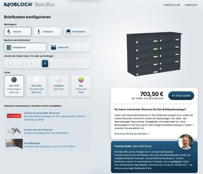BasicBox – Briefkastenanlagen online planen und direkt kalkulieren | KNOBLOCH