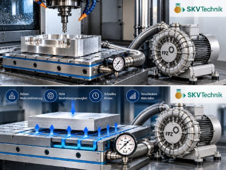 Werkstücke mit Vakuum sicher fixieren: SKVTechnik erklärt den Einsatz von Seitenkanalverdichtern an Vakuum-Spanntischen